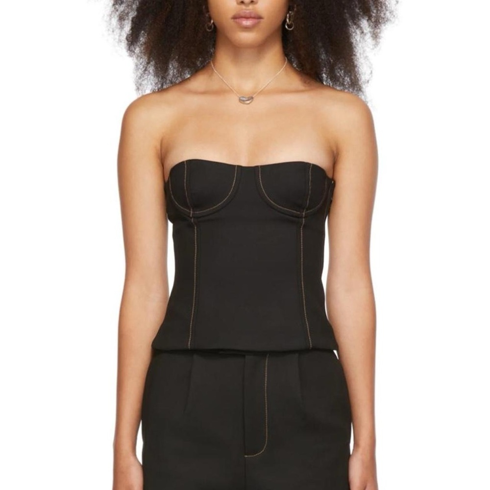 Black Strapless Bustier Top
